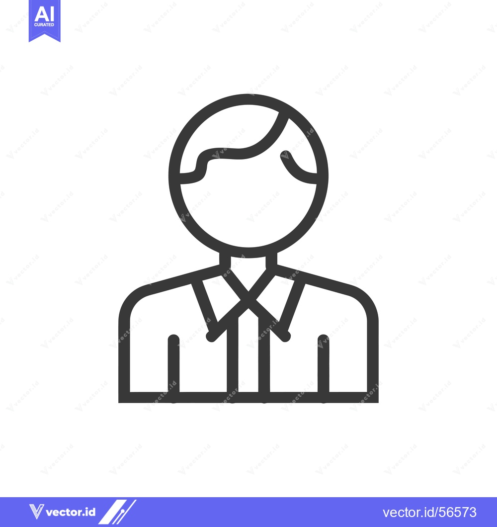 Premium Vector dari Line drawing of a person with short hair wearing a collared shirt