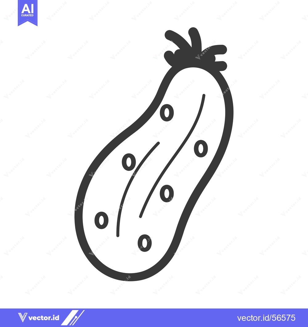 Premium Vector dari Line Drawing of a Pickle with a Stem