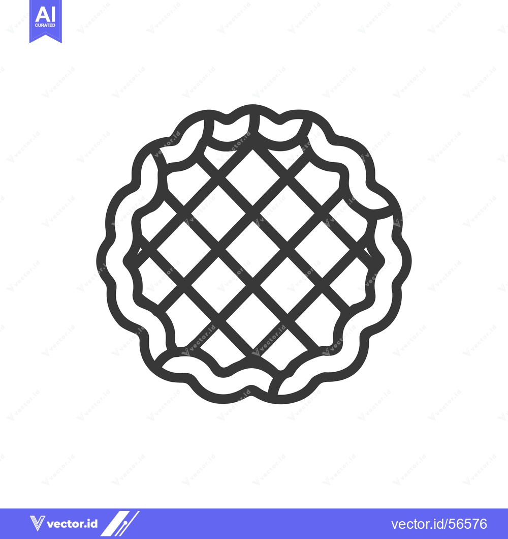 Premium Vector of Line drawing of a pie with a lattice crust