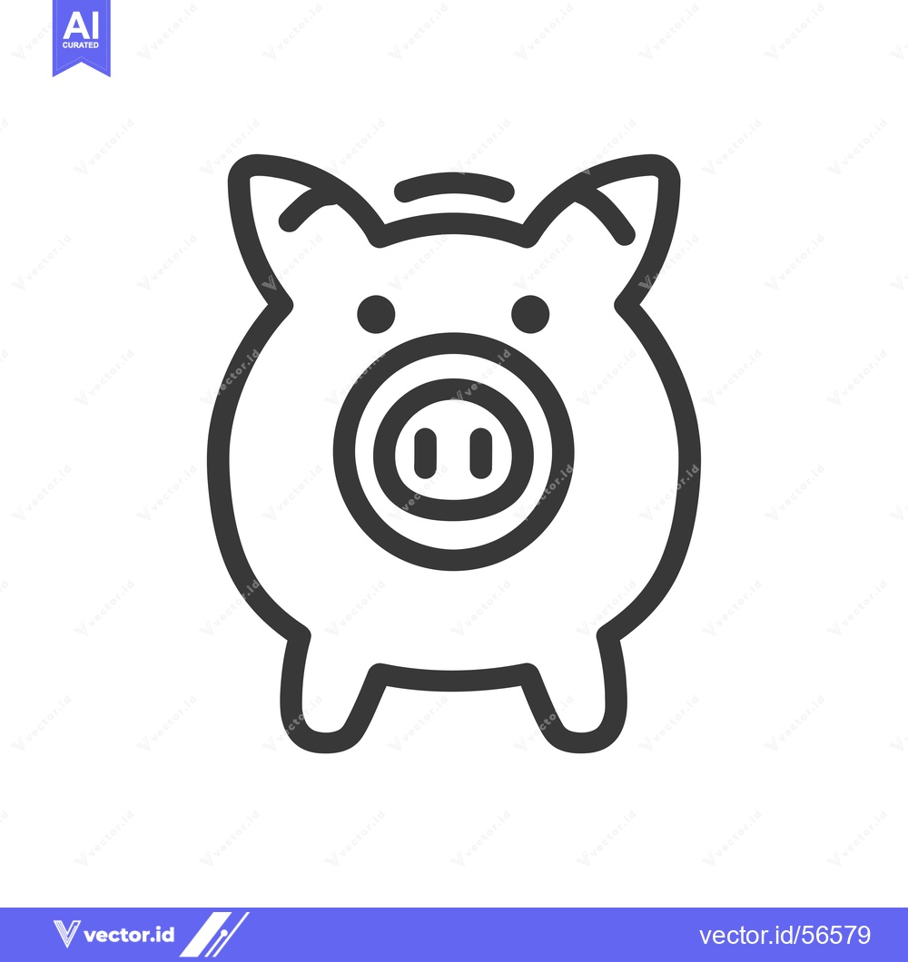 Premium Vector dari Line drawing of a piggy bank with a slot