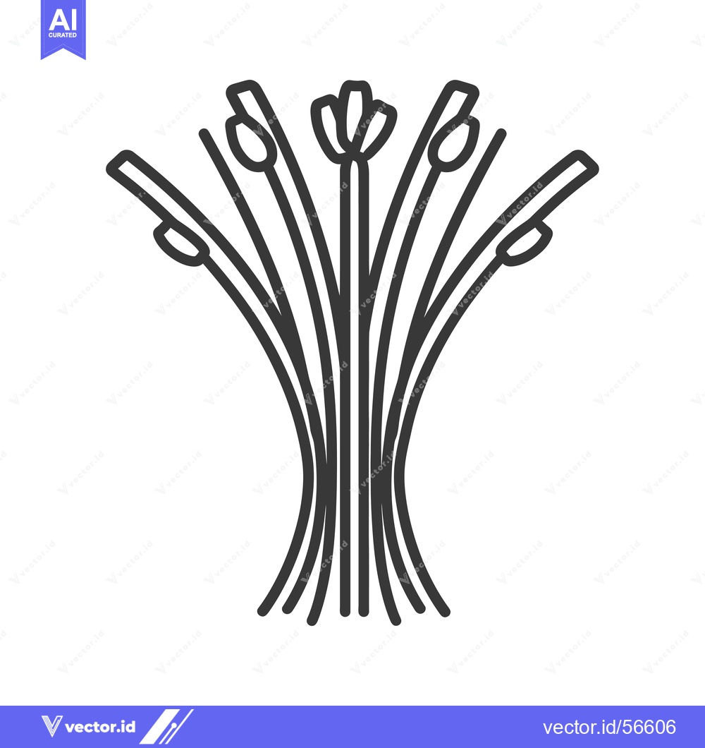 Premium Vector dari Line Drawing of a Plant with Multiple Stems and Buds