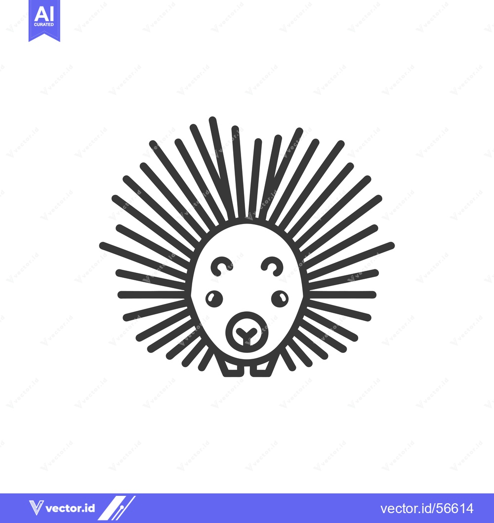 Premium Vector dari Line Drawing of a Porcupine with Spikes