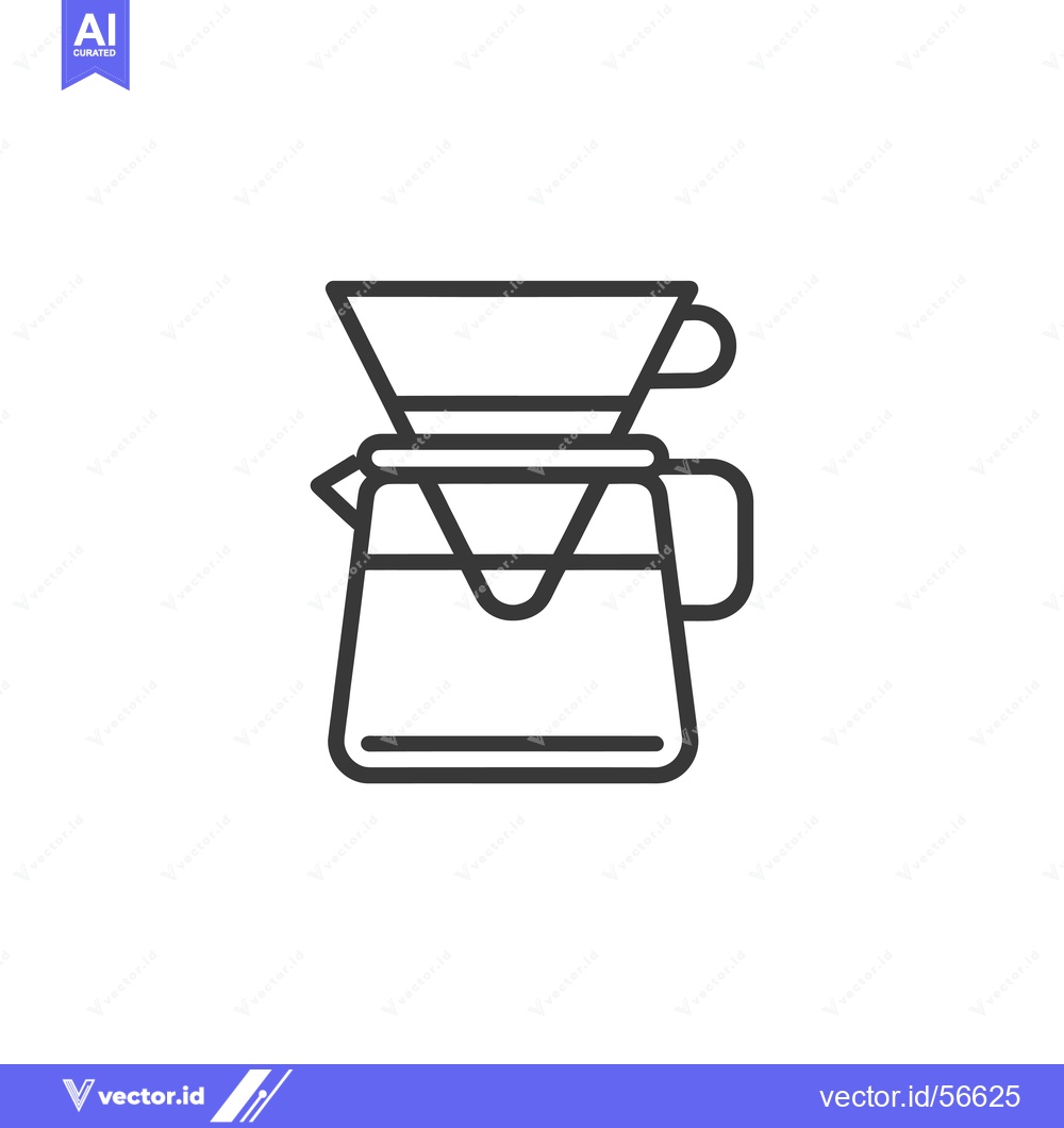 Premium Vector dari Line drawing of a pour over coffee maker