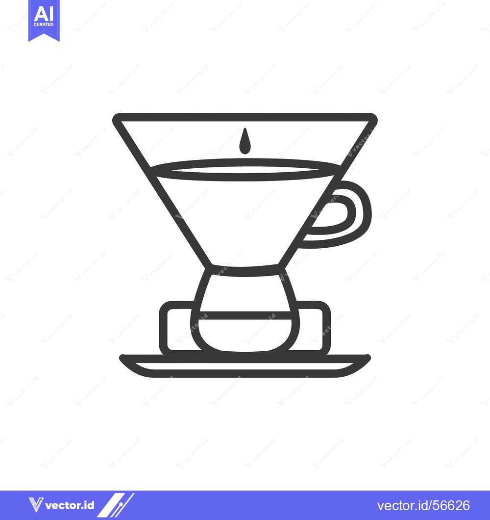 Premium Vector dari Line Drawing of a Pour-Over Coffee Maker