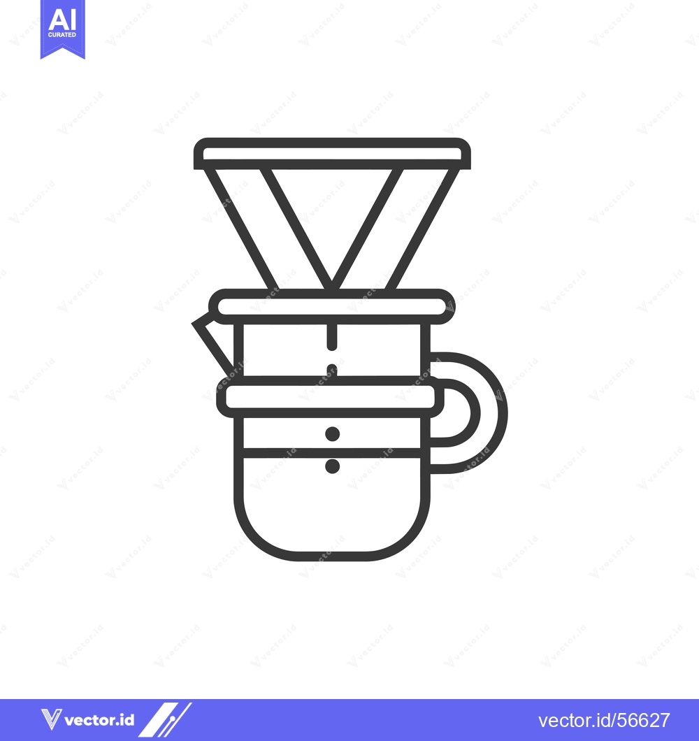 Premium Vector dari Line drawing of a pour-over coffee maker