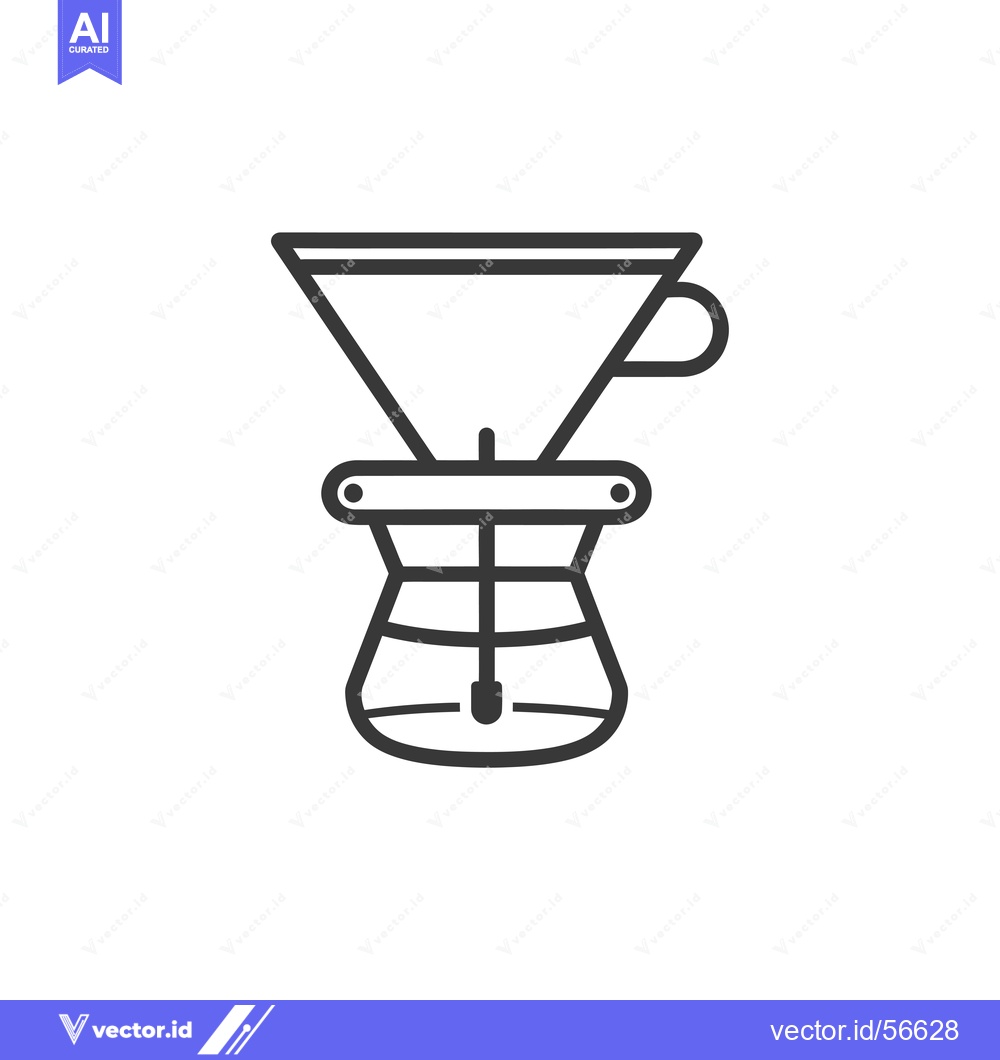 Premium Vector dari Line Drawing of a Pour Over Coffee Maker