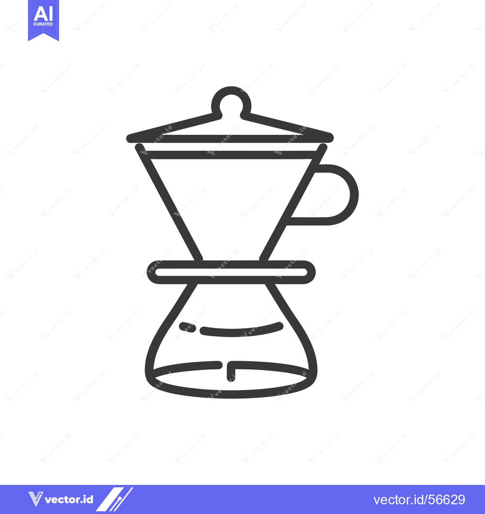 Premium Vector dari Line drawing of a pour-over coffee maker