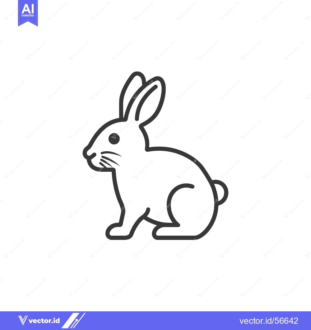 Premium Vector of Line drawing of a rabbit sitting on its hind legs