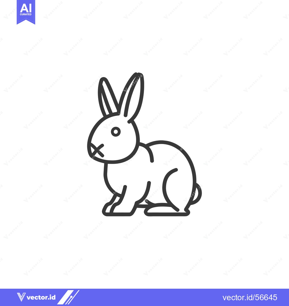 Premium Vector dari Line drawing of a rabbit with long ears
