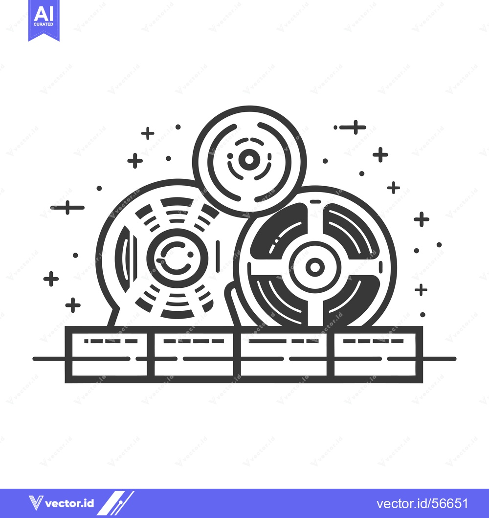 Premium Vector dari Line Drawing of a Reel-to-Reel Tape Recorder