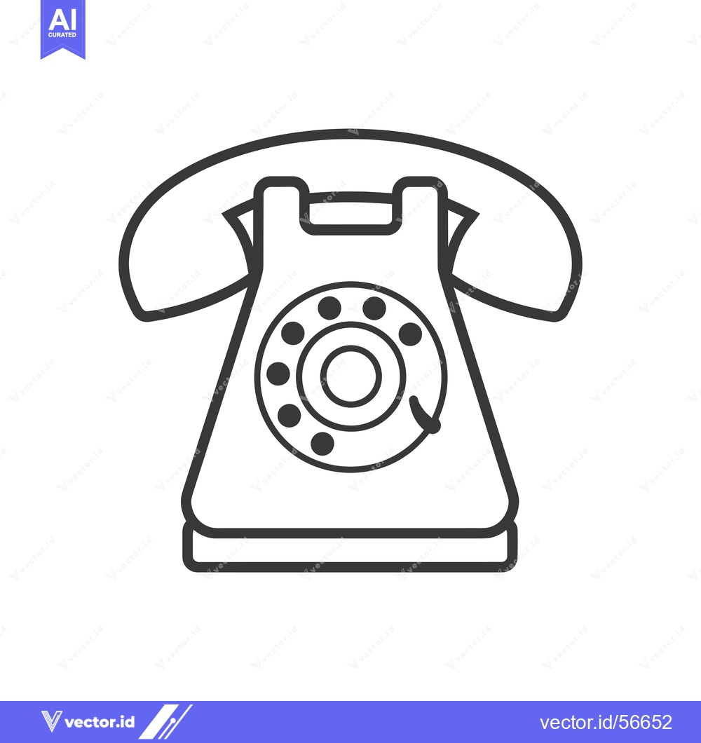 Premium Vector dari Line Drawing of a Retro Rotary Dial Phone