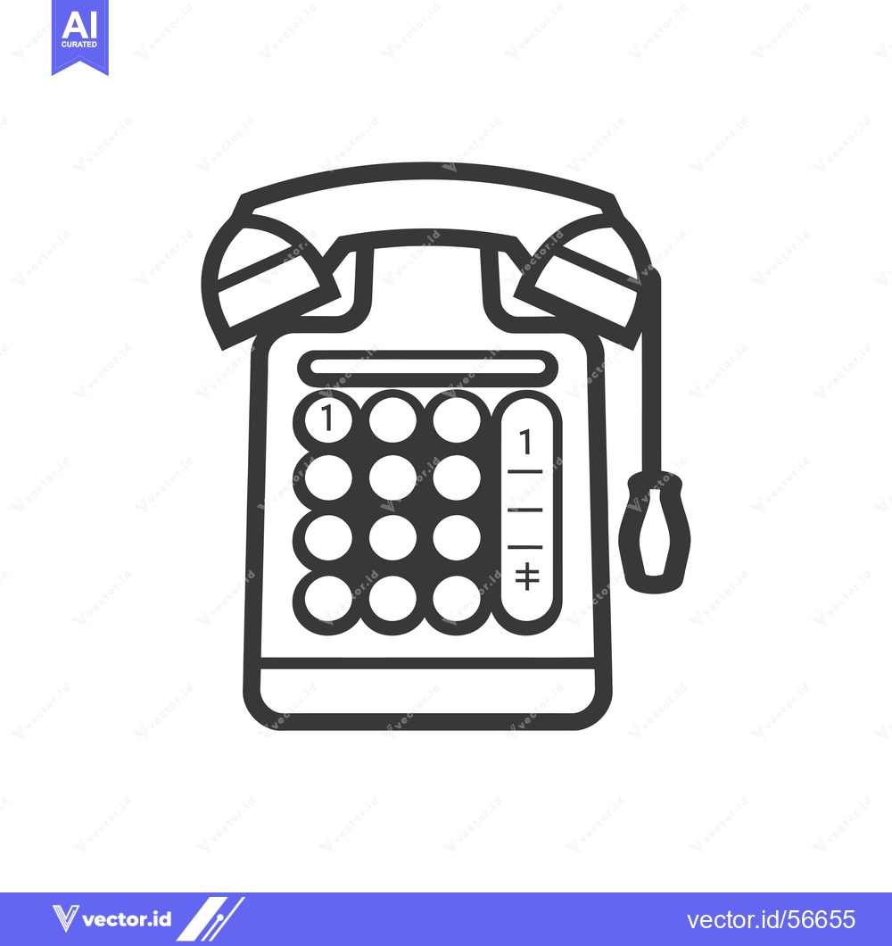 Premium Vector dari Line Drawing of a Rotary Dial Phone