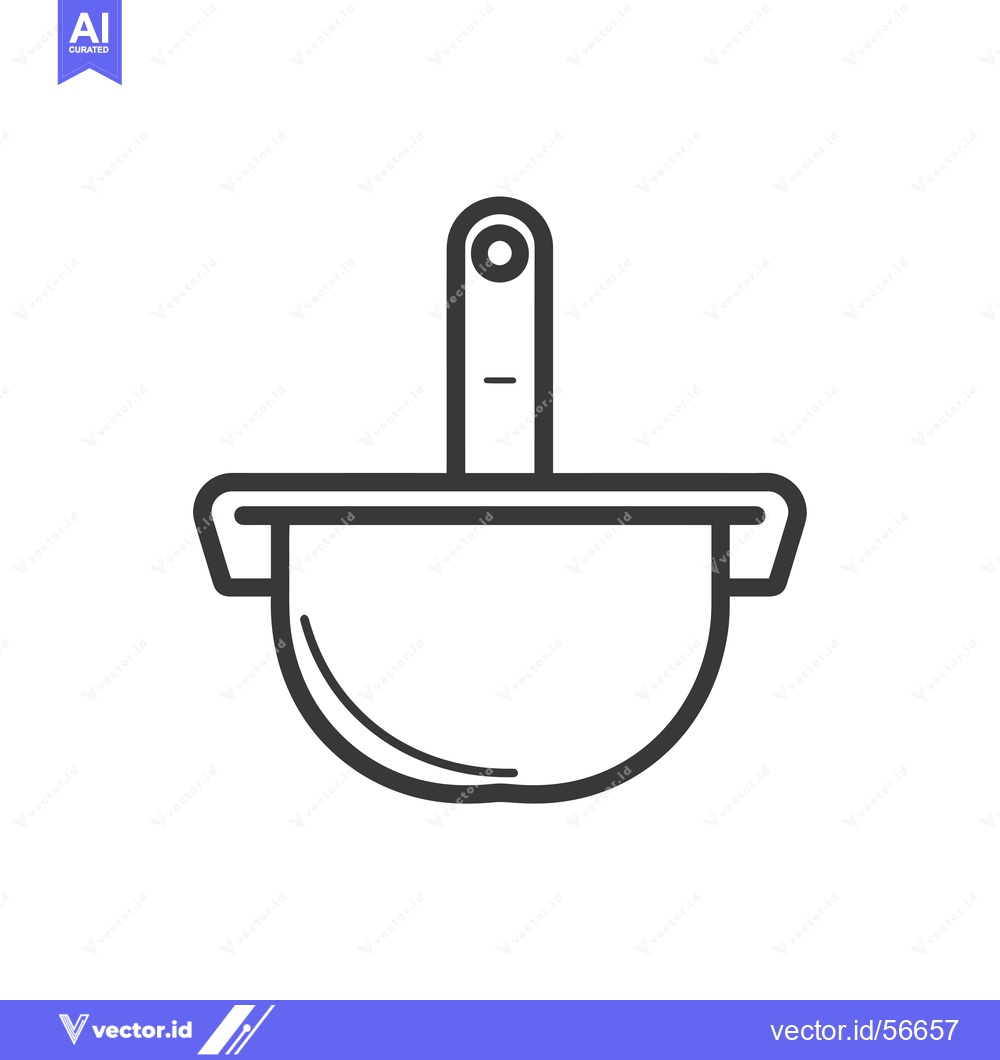 Premium Vector dari Line Drawing of a Round Bowl with Handle
