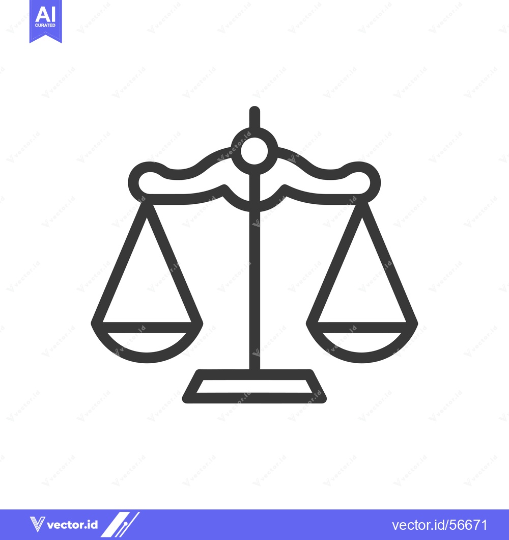 Premium Vector dari Line drawing of a scale with two balanced pans