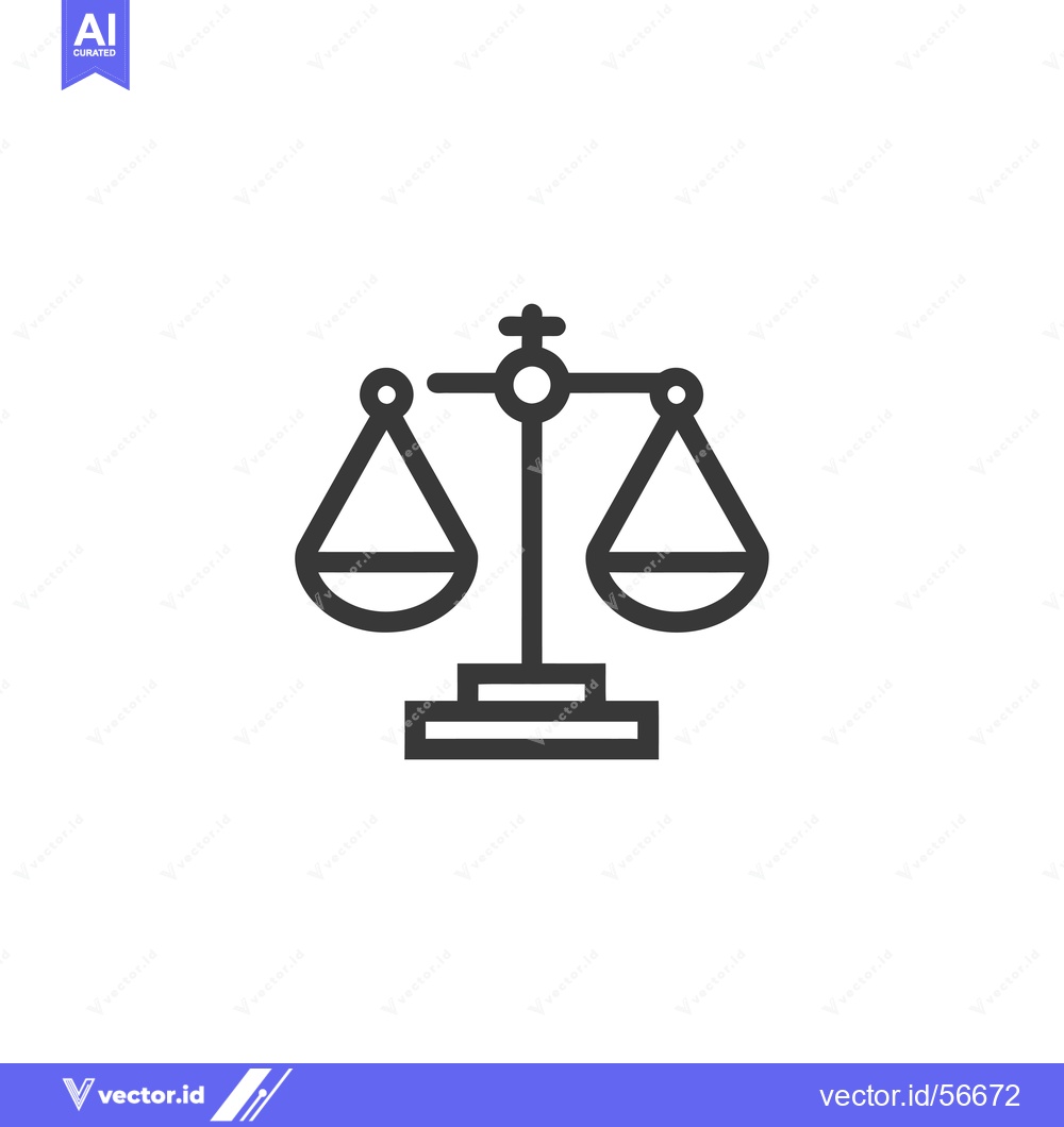 Premium Vector dari Line Drawing of a Scale with Two Pans