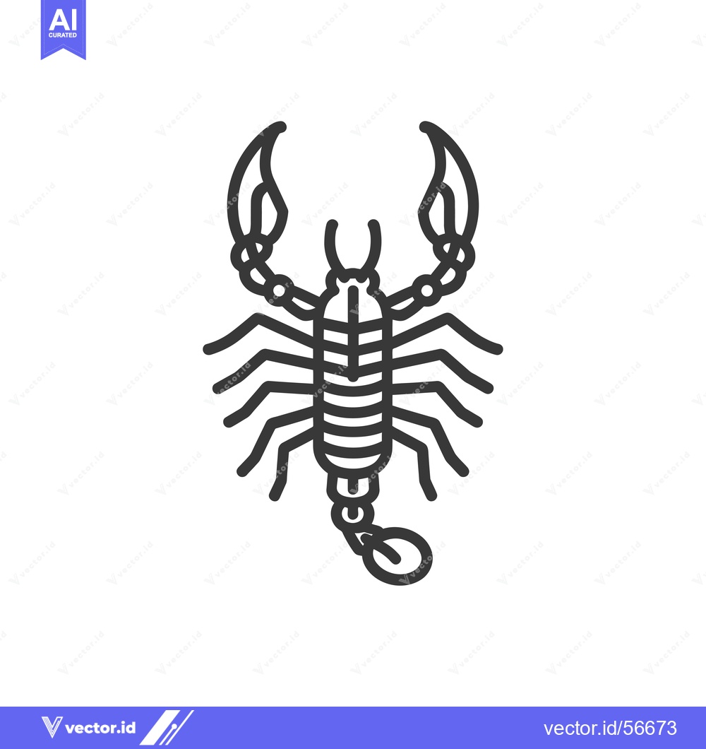 Premium Vector dari Line drawing of a scorpion with curled tail
