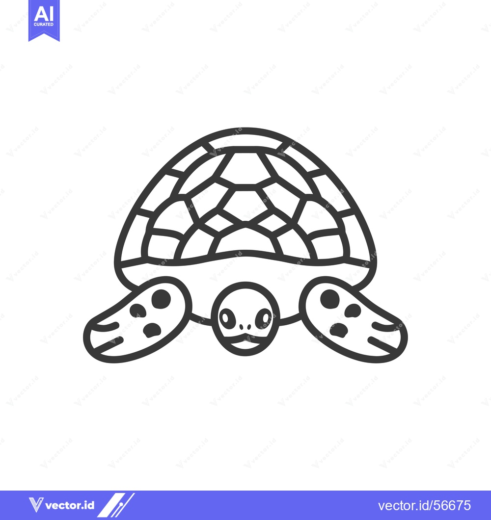 Premium Vector dari Line drawing of a sea turtle with a patterned shell