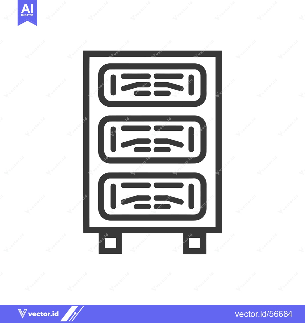Premium Vector dari Line Drawing of a Server Rack with Three Compartments