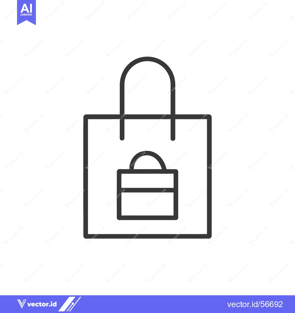 Premium Vector dari Line Drawing of a Shopping Bag with a Handle