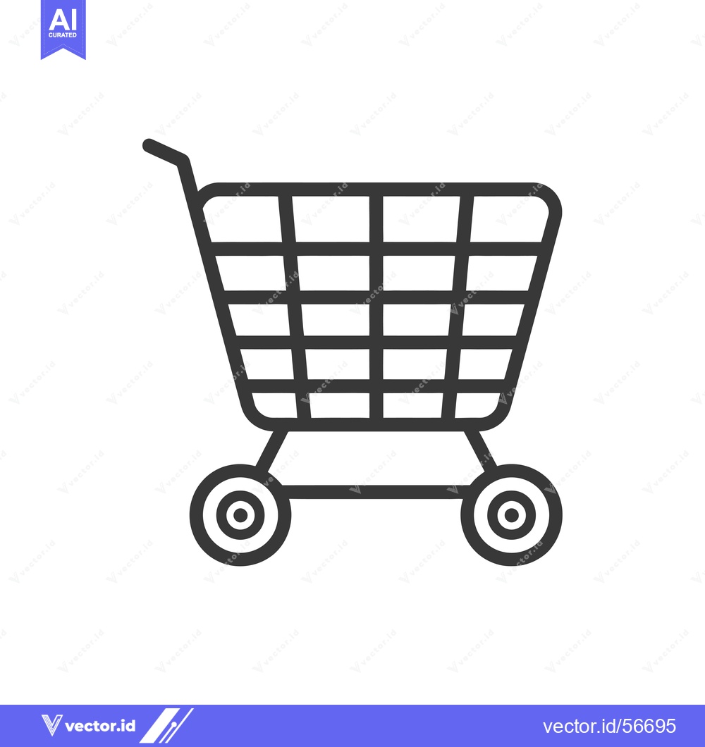 Premium Vector dari Line drawing of a shopping cart with two wheels