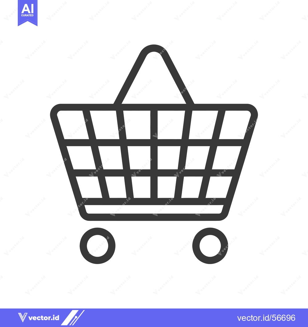 Premium Vector dari Line drawing of a shopping cart with wheels