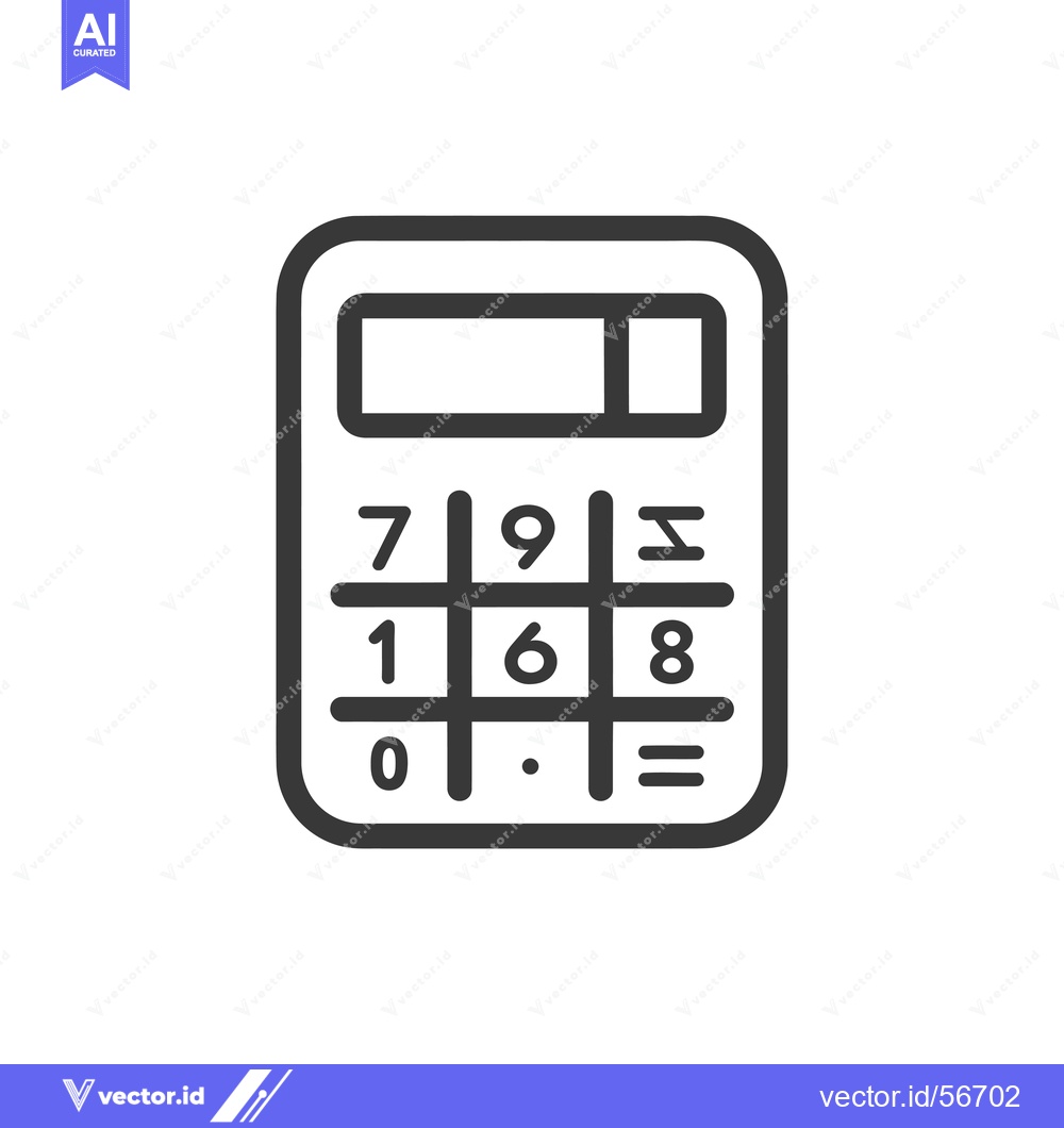 Premium Vector dari Line Drawing of a Simple Calculator with a Display Screen
