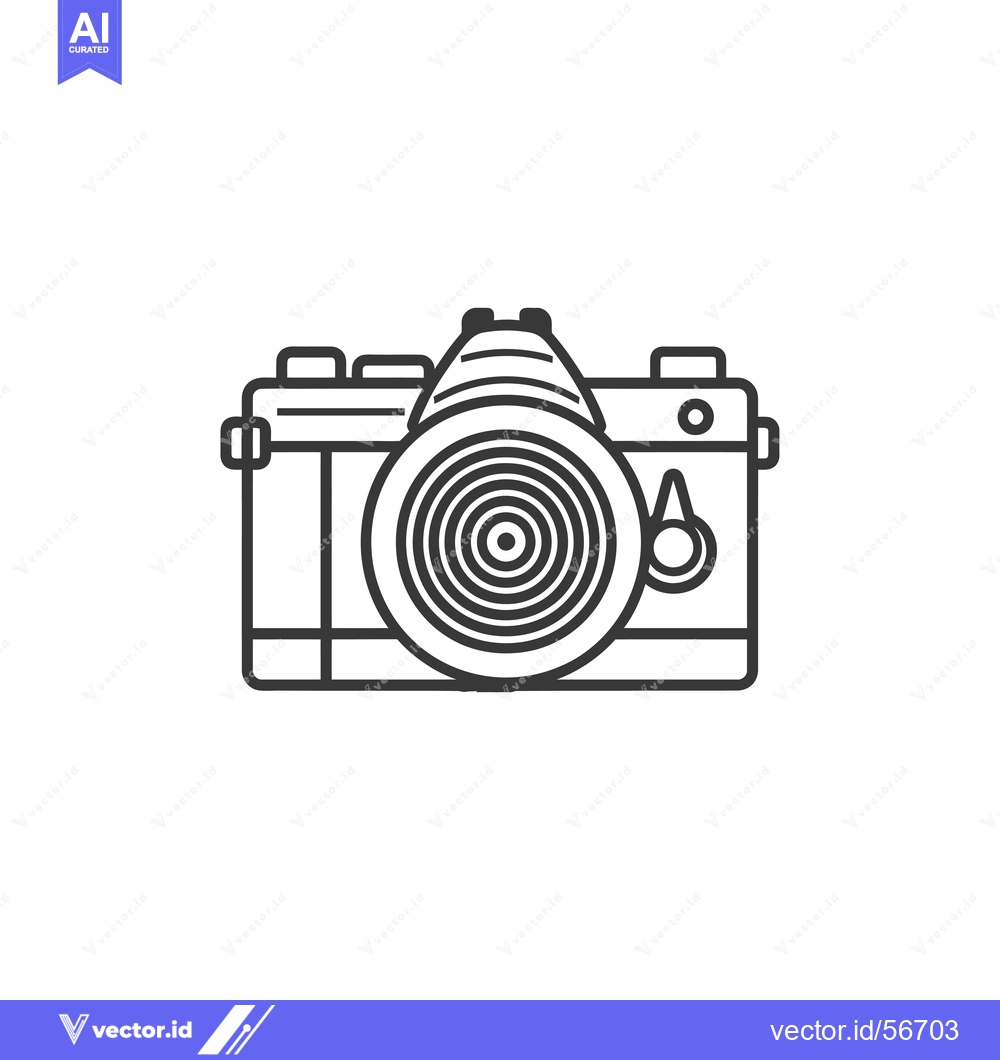 Premium Vector dari Line Drawing of a Simple Camera