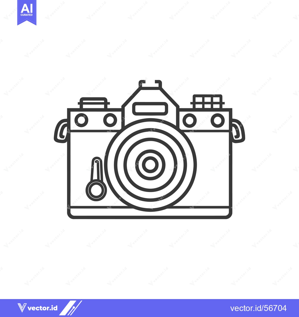 Premium Vector dari Line Drawing of a Simple Camera