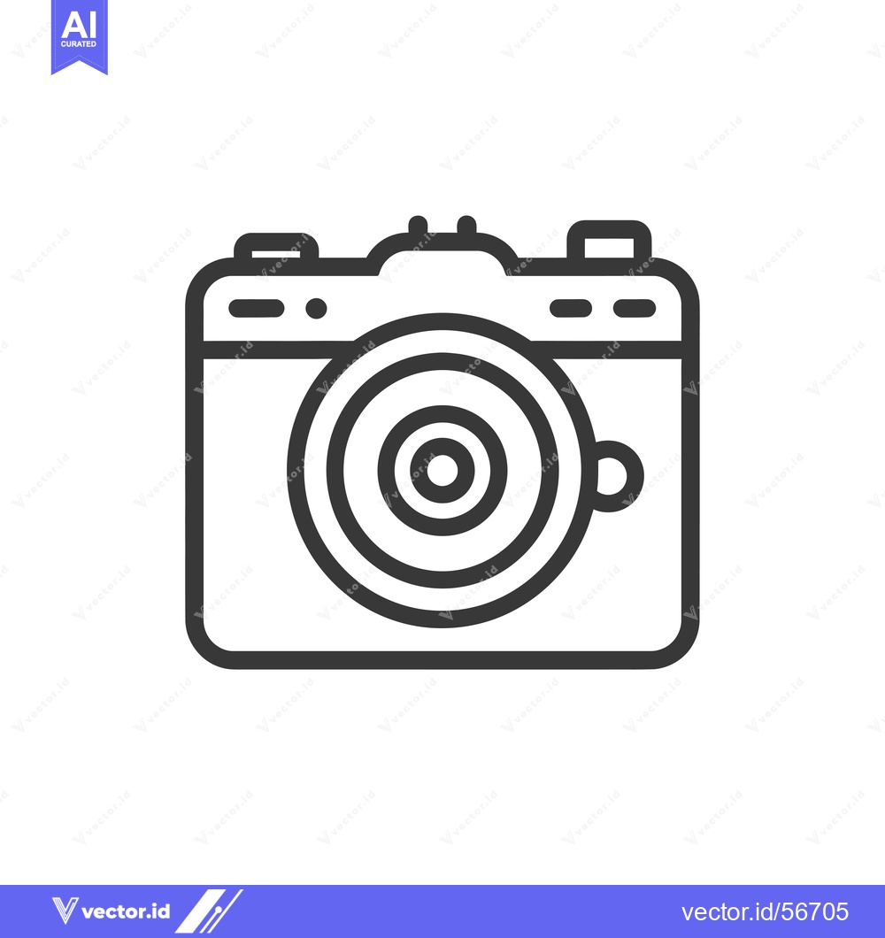 Premium Vector dari Line drawing of a simple camera icon
