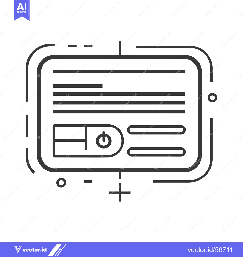 Premium Vector dari Line Drawing of a Simple Device with a Power Button and Several Lines