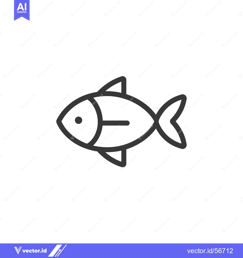Premium Vector dari Line drawing of a simple fish icon