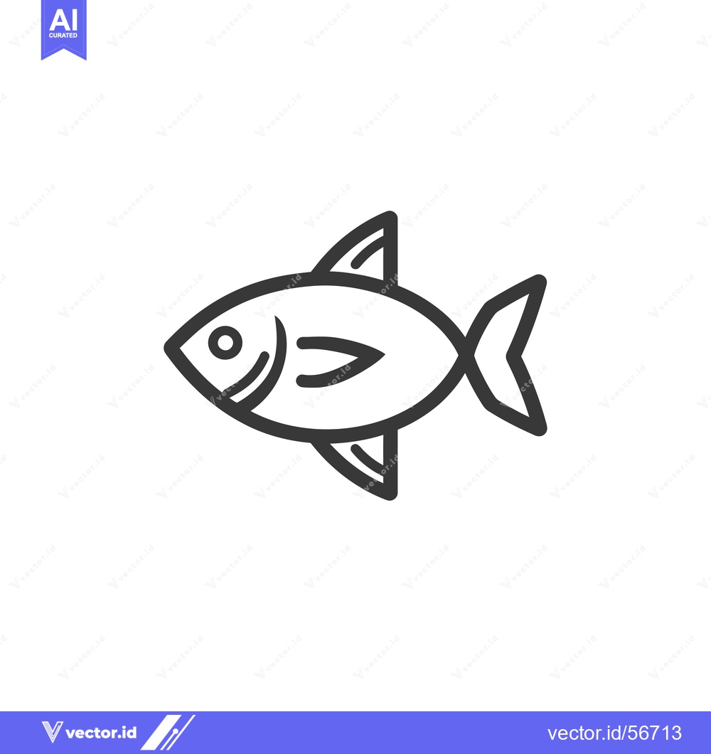 Premium Vector dari Line drawing of a simple fish with a fin and tail