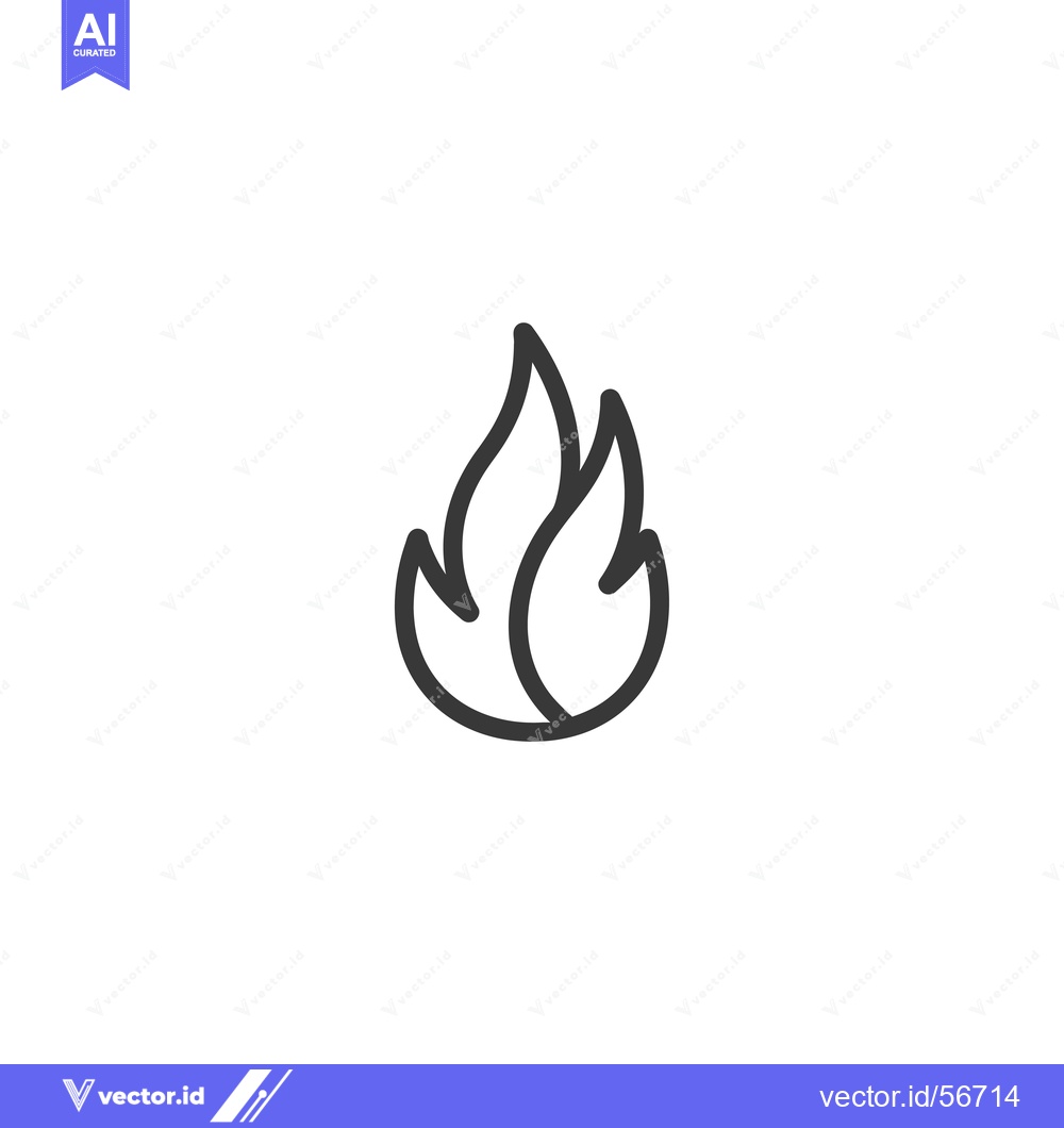 Premium Vector dari Line Drawing of a Simple Flame Icon