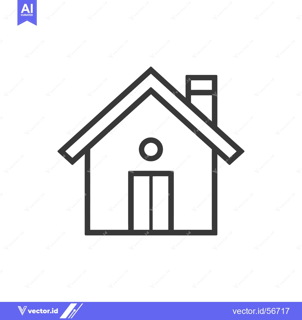 Premium Vector of Line drawing of a simple house with a chimney and a door