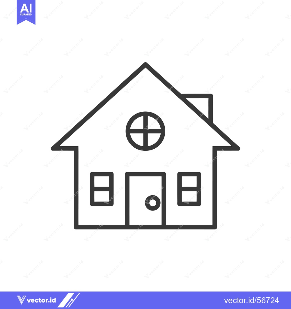 Premium Vector dari Line drawing of a simple house with windows and a door