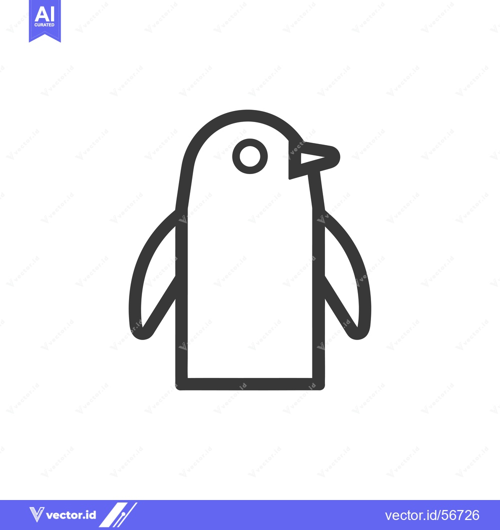Premium Vector dari Line Drawing of a Simple Penguin