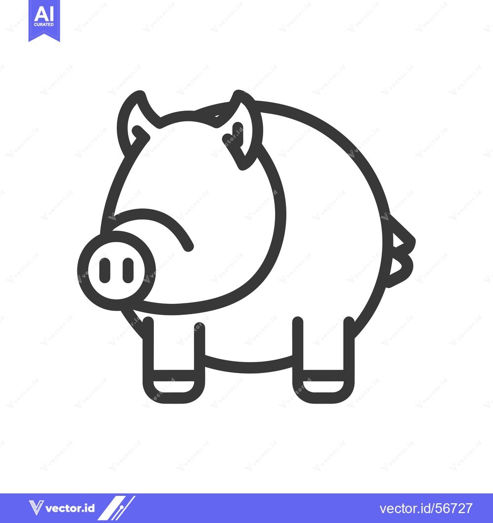 Premium Vector dari Line drawing of a simple pig illustration