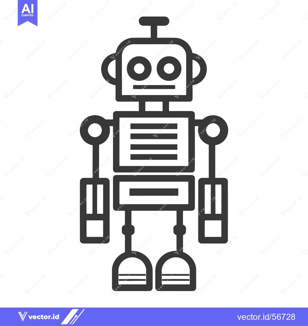 Premium Vector dari Line Drawing of a Simple Robot