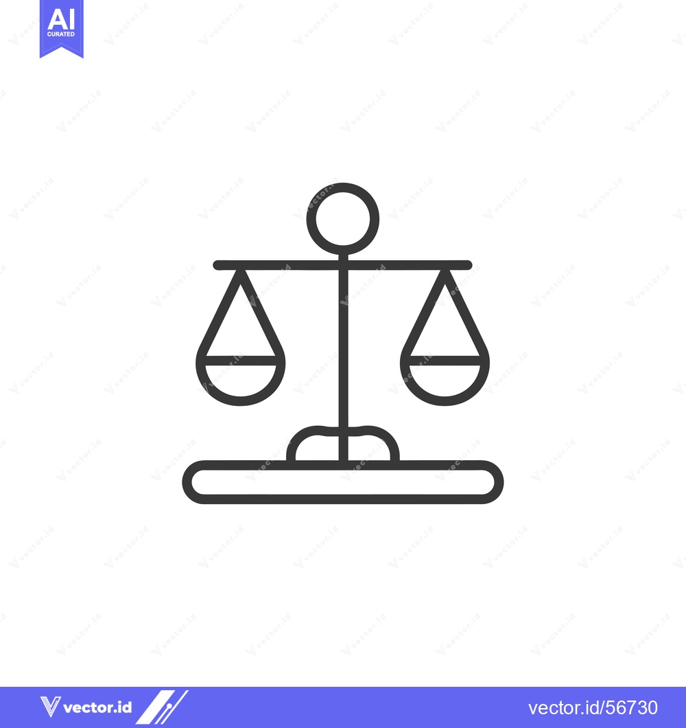 Premium Vector dari Line drawing of a simple scale with two empty pans