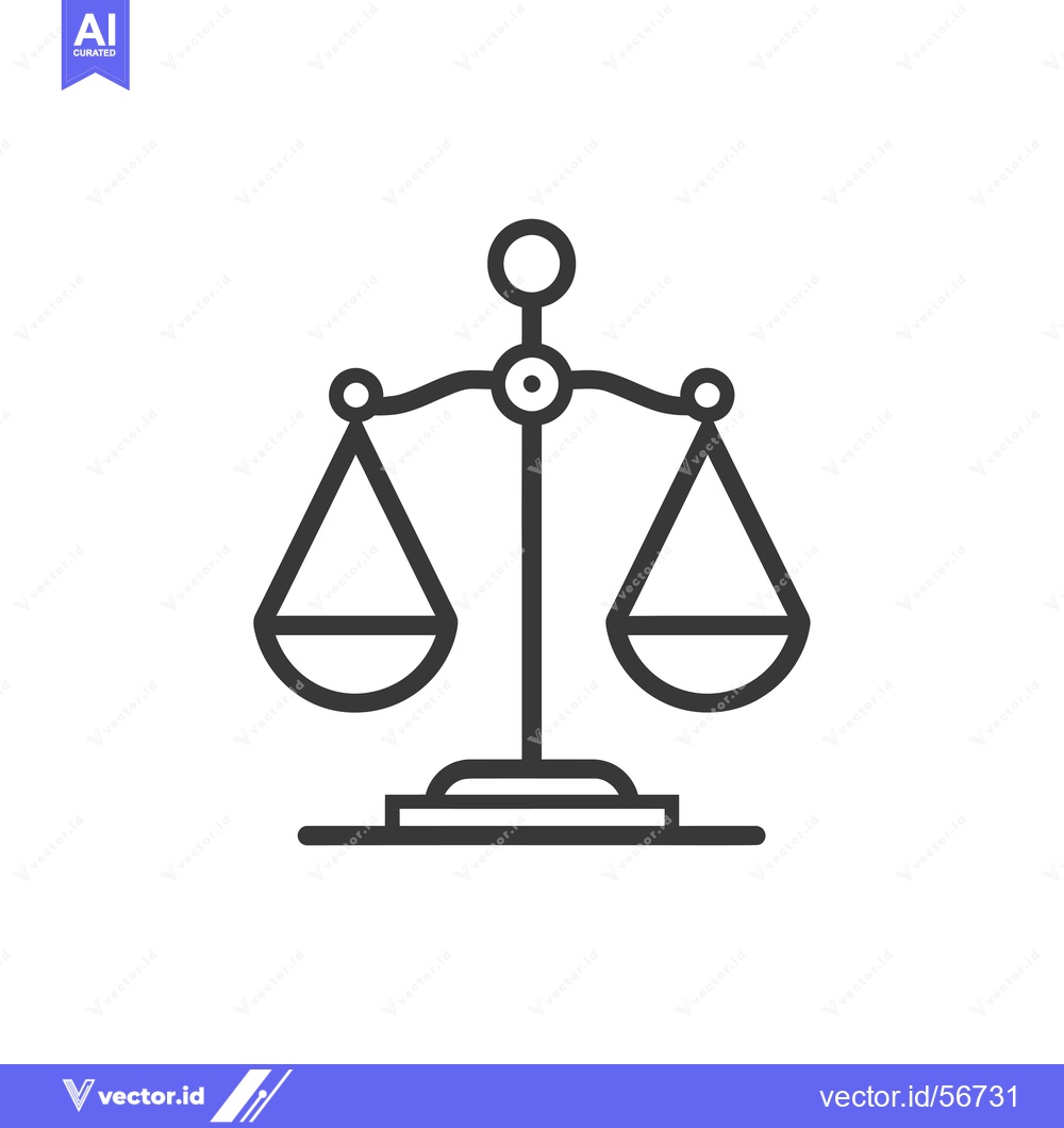 Premium Vector dari Line drawing of a simple scale with two equal sides