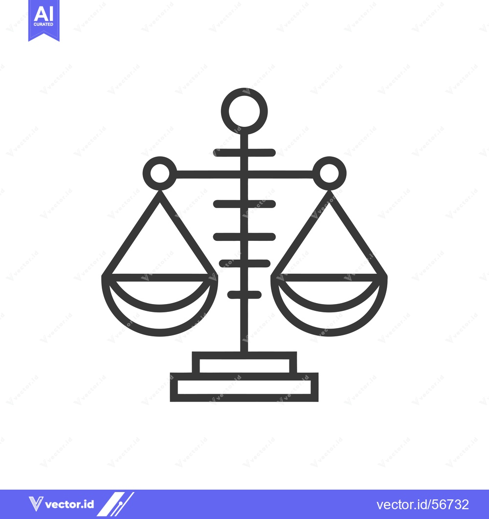 Premium Vector dari Line Drawing of a Simple Scale with Two Pans