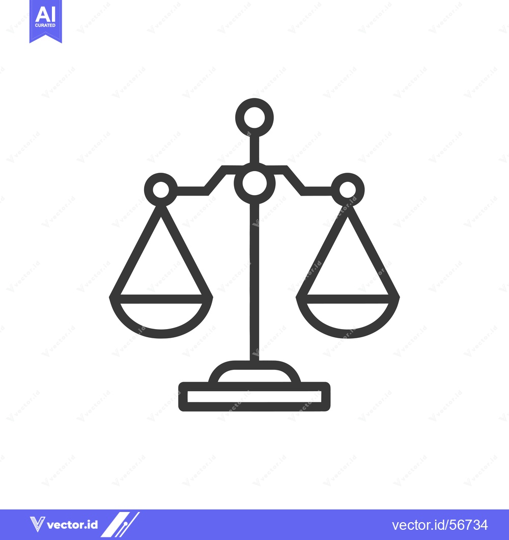 Premium Vector dari Line drawing of a simple scale with two pans