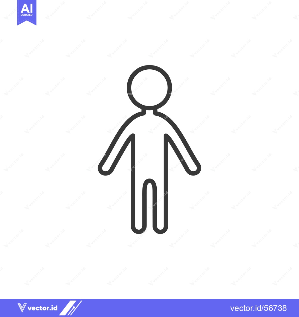 Premium Vector dari Line drawing of a simple stick figure person