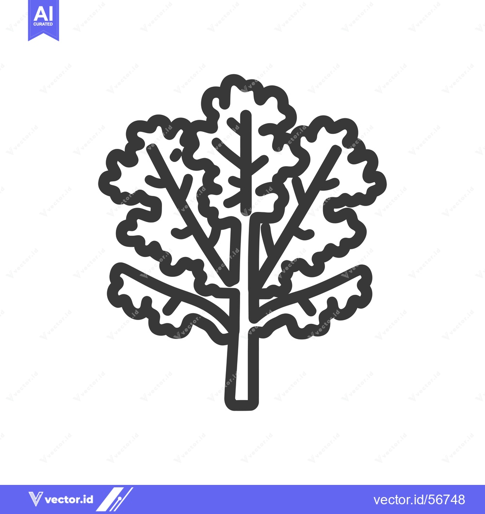 Premium Vector dari Line Drawing of a Simple Tree with Many Branches