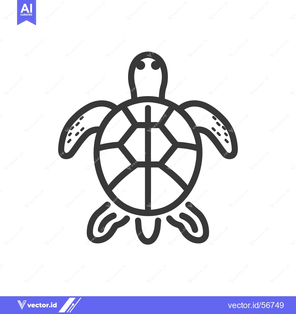 Premium Vector dari Line Drawing of a Simple Turtle with a Shell