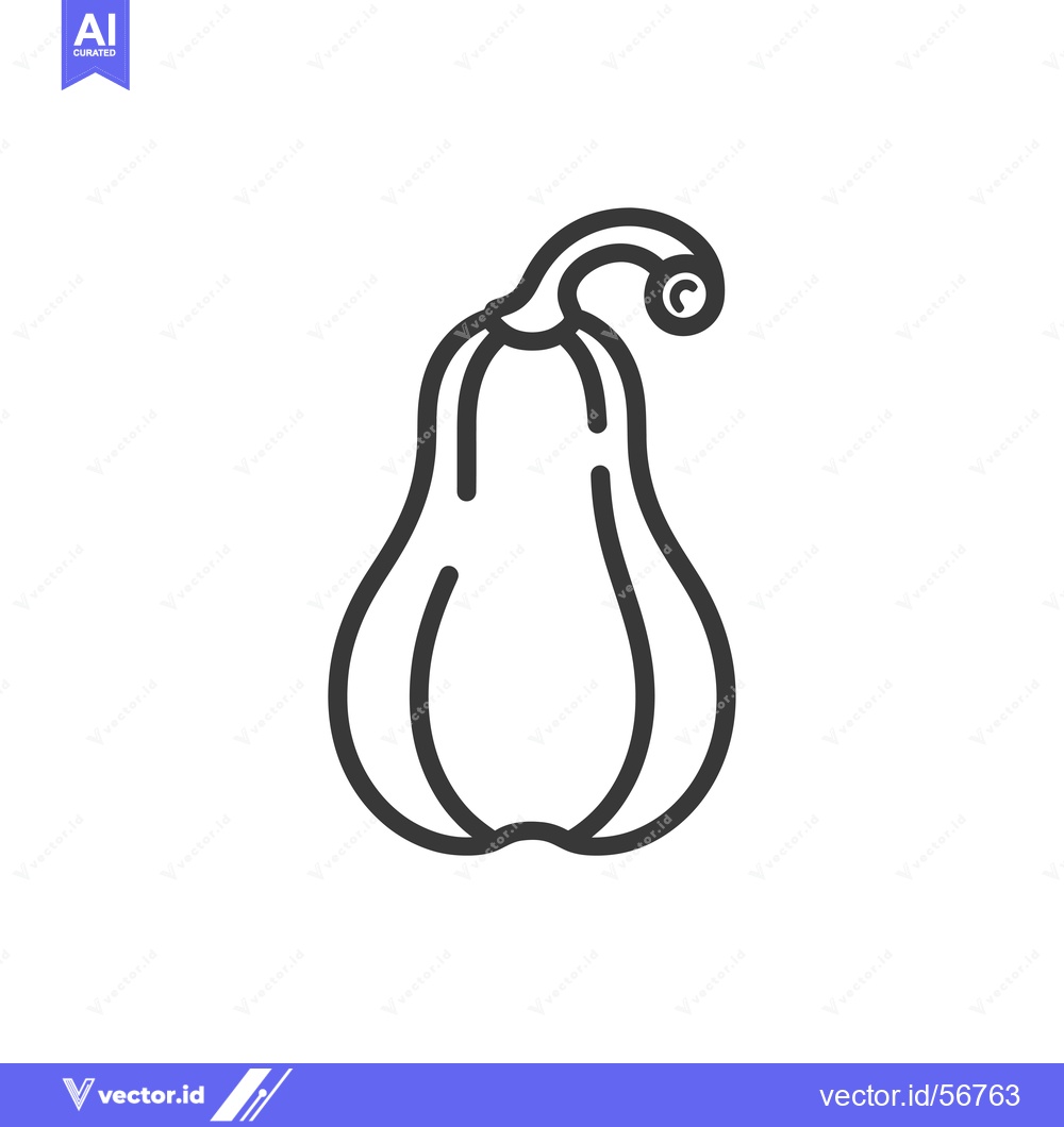 Premium Vector dari Line Drawing of a Single Butternut Squash