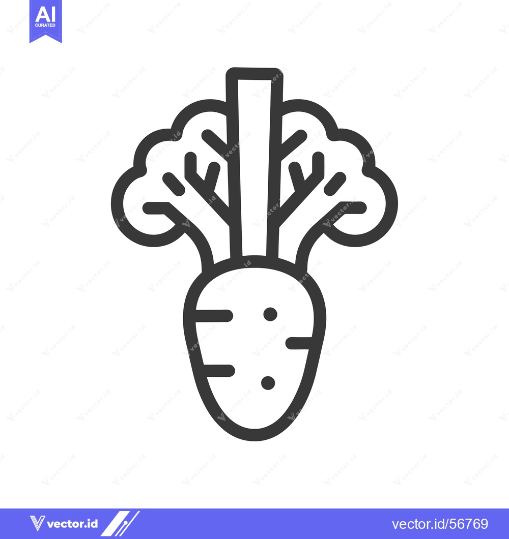 Premium Vector dari Line Drawing of a Single Carrot with Green Tops