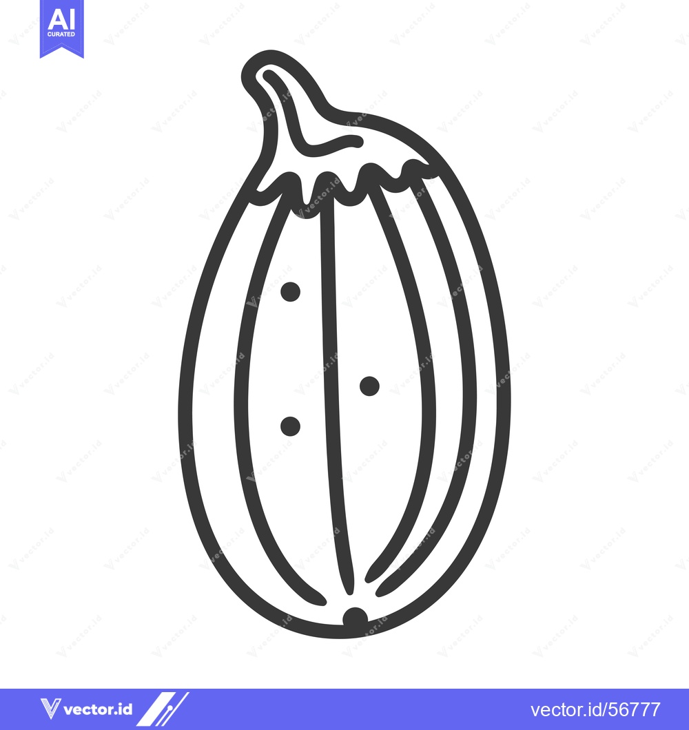 Premium Vector of Line Drawing of a Single Eggplant