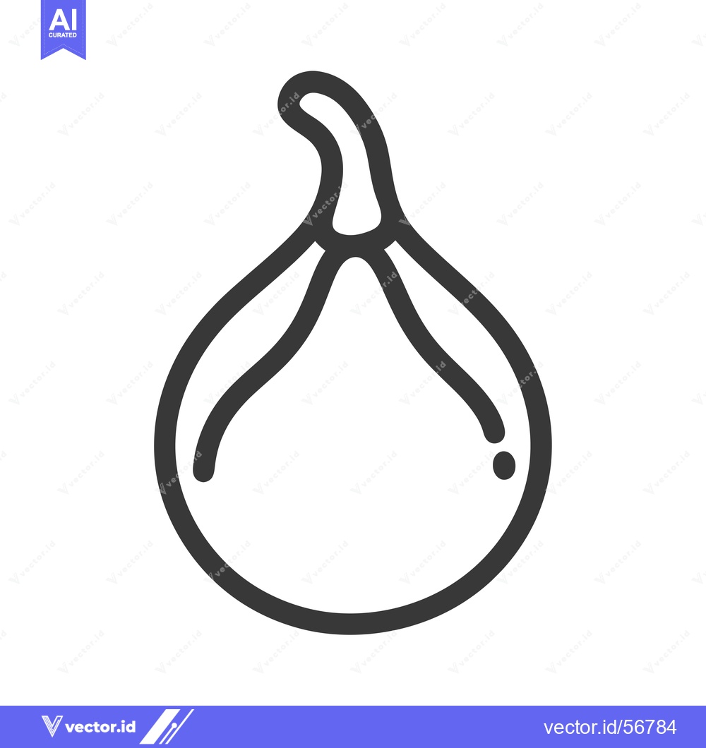 Premium Vector dari Line Drawing of a Single Fig with a Stem