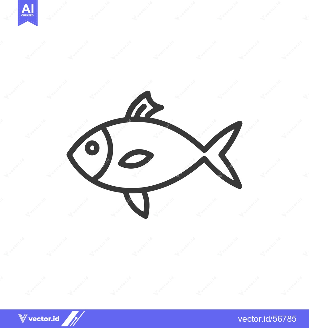 Premium Vector of Line drawing of a single fish with fins and an eye